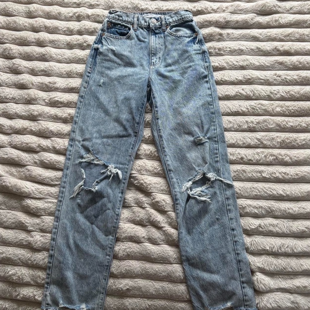 Distressed Blue Jeans